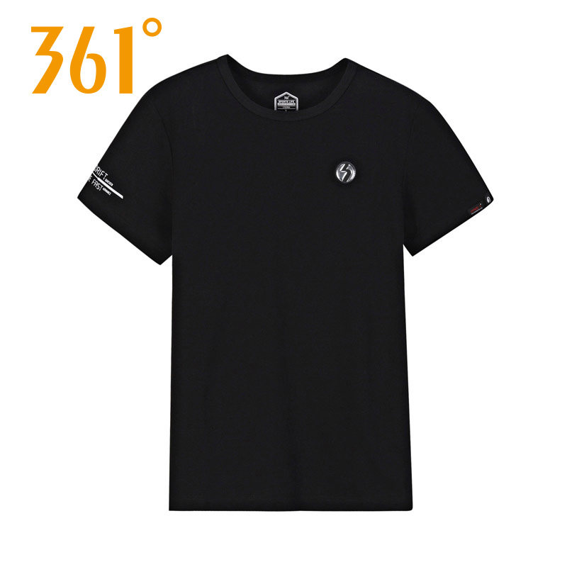 361度运动t恤男2022夏季新款常规圆领套头休闲短袖潮流透气上衣男