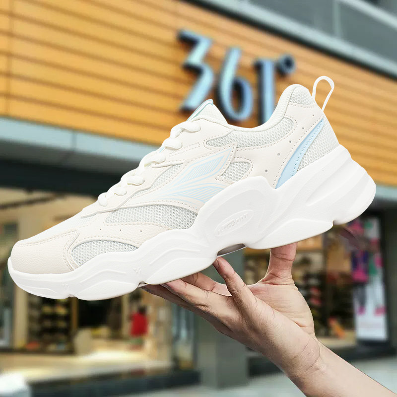 361度女运动鞋子2023年秋新款舒适软底361女子运动休闲复古文化鞋