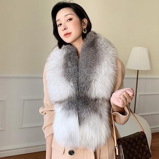 冰奴寒域 韩版冬季新款皮草披肩围巾女狐狸毛真毛大毛领保暖围脖