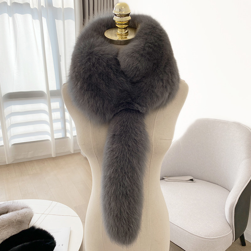 冰奴寒域 冬季新款女士整只狐狸皮草围巾围脖狐狸毛保暖整皮围巾