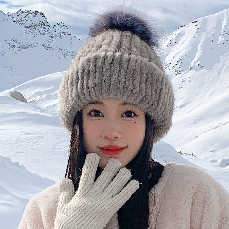 冬季韩版女百搭水貂毛皮草帽子