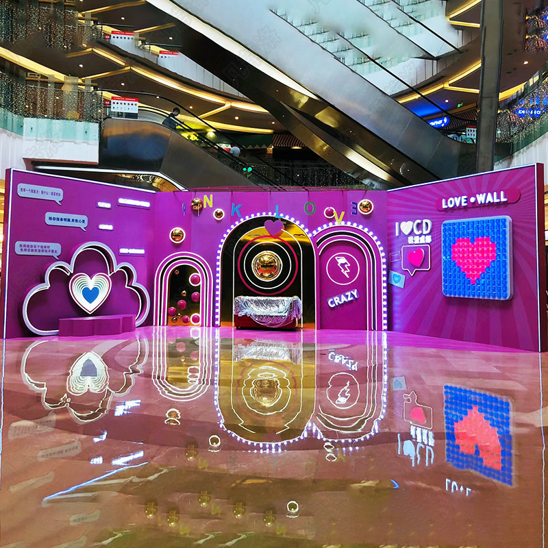 露营地圣诞节霓虹灯墙 商场氛围感灯光布景墙 多巴胺打卡网红墙