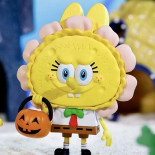 labubu海绵宝宝系列盲盒正版泡泡玛特水母捕手蟹老板南瓜灯派大星