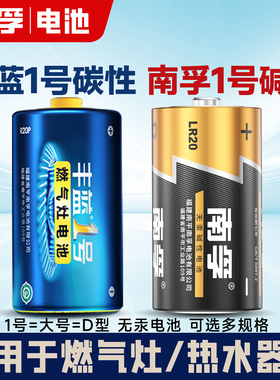 南孚1号电池大号一号1.5V碱性LR20燃气煤气炉灶热水器手电筒丰蓝