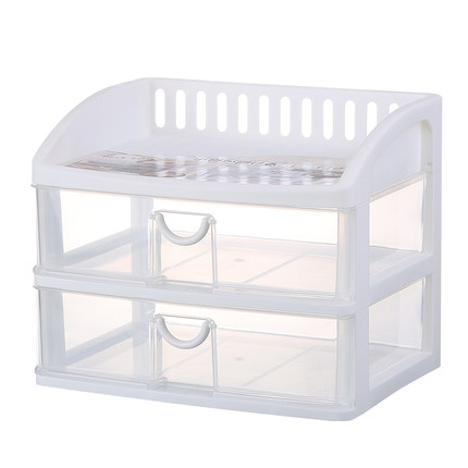 办公桌面收纳盒塑料多层小抽屉式文件化妆品收纳柜杂物饰品整理箱