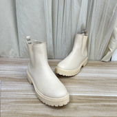 新款 Lady Shoes外贸原单圆头厚底短靴微瑕简约时尚 舒适百搭靴子女