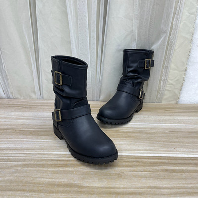 圆头休闲百搭女款短靴舒适外穿