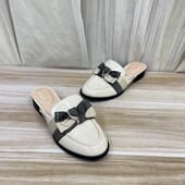 圆头包头蝴蝶结粗跟包头半拖凉鞋 Lady 新款 时尚 Shoes外贸原单女鞋