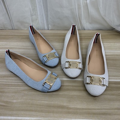 圆头平底英伦风一脚蹬单鞋孕妇鞋