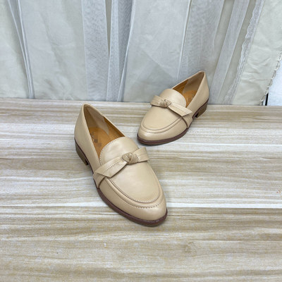 圆头蝴蝶结低跟一脚蹬单鞋乐福鞋