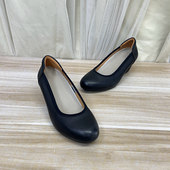 Shoes外贸原单圆头浅口坡跟真皮妈妈鞋 简约时尚 新款 Lady 舒适单鞋