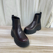 Lady 短靴 圆头纯色厚底粗跟套筒时装 Shoes外贸原单女靴新款 时尚