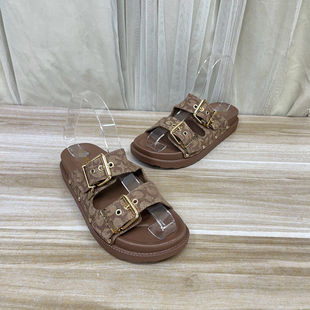 圆头纯色皮带扣三角标博肯拖鞋 Lady 时尚 新款 Shoes外贸原单女鞋