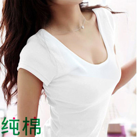 夏装女款修身打底衫半袖圆领T恤