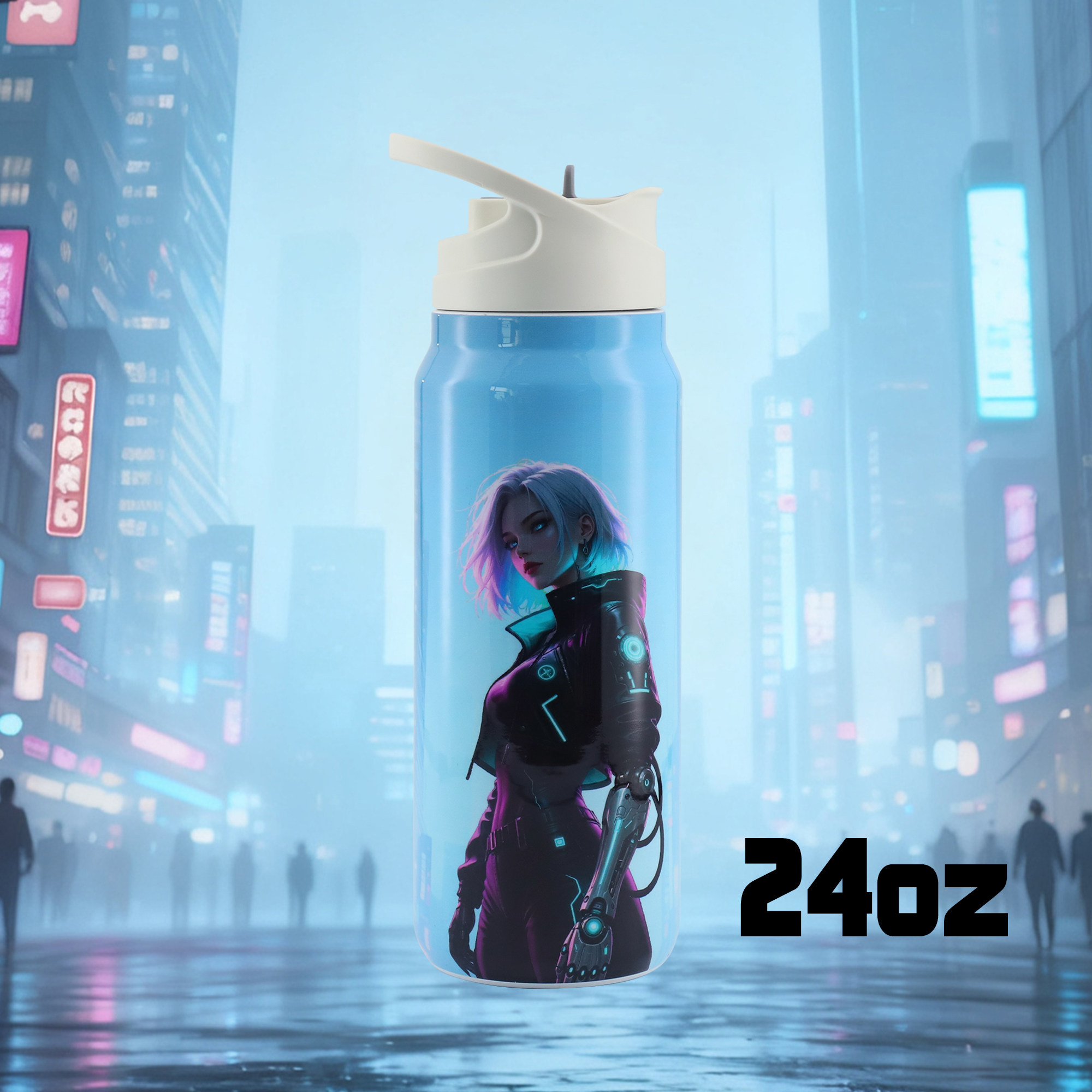 24oz不锈钢双层保温动漫赛博朋克水杯科幻赛博风格印刷,餐饮具,运动壶/旅行壶,淘宝优惠券,粉丝福利购,淘宝优惠卷