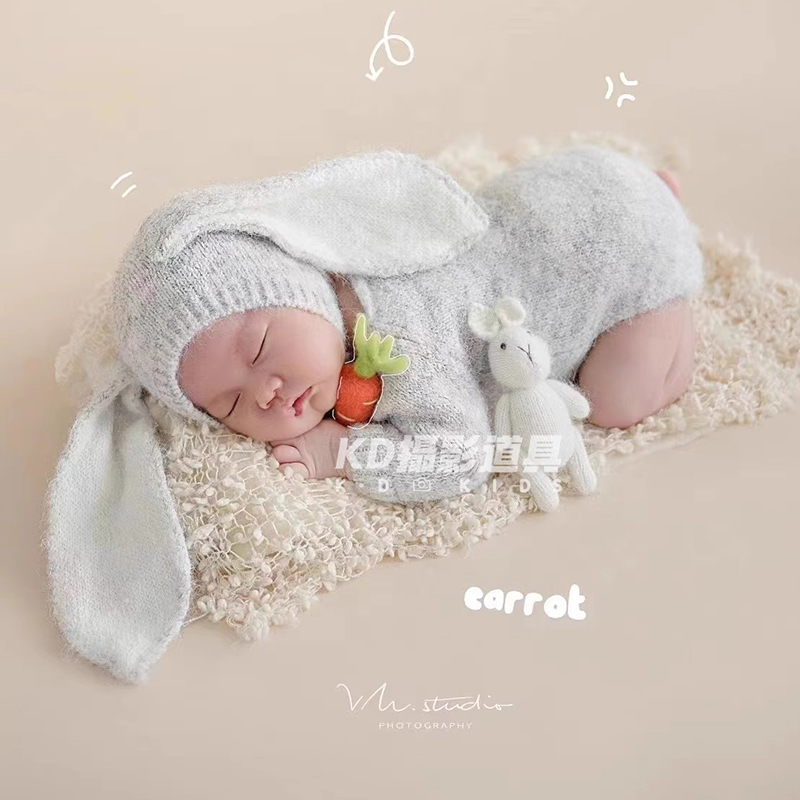 可爱小兔子新生儿摄影主题道具影楼宝宝艺术照婴儿月子照卡通服装