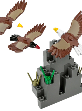 创意MOC小颗粒积木老鹰37543飞禽秃鹰鸟 动物diy拼装玩具场景模型