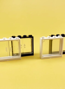 窗户双开窗60594小颗粒积木散件2套建筑零配件1x4x3窗户玻璃60603