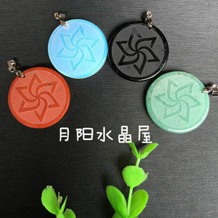 双生花吊坠-项链黑曜石蛋白石东陵玉红碧玉