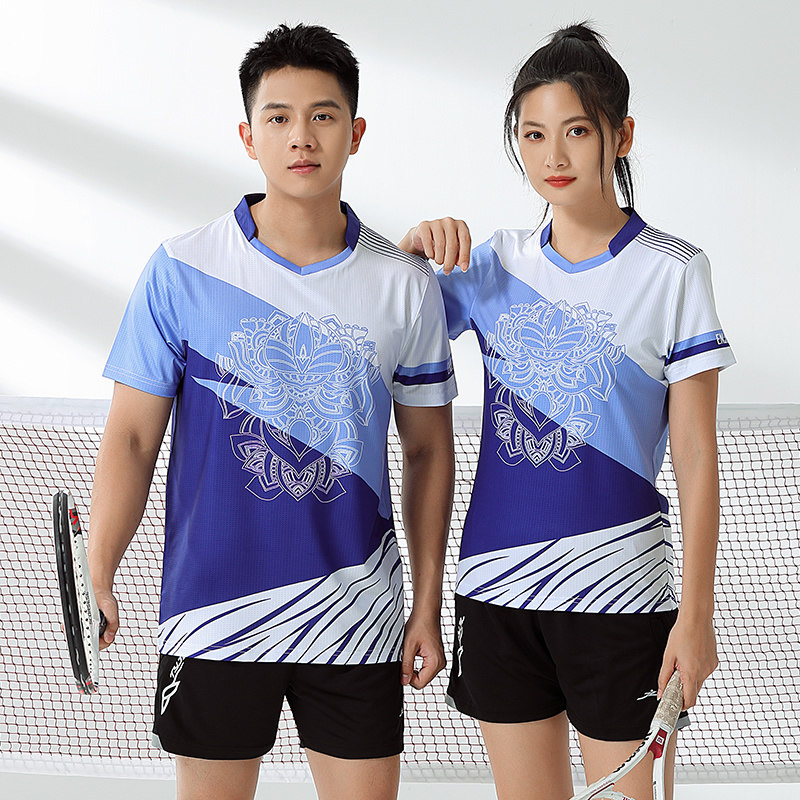 羽毛球服套装2024款男女速干兵乓球衣定制气排球印字队服团购短袖