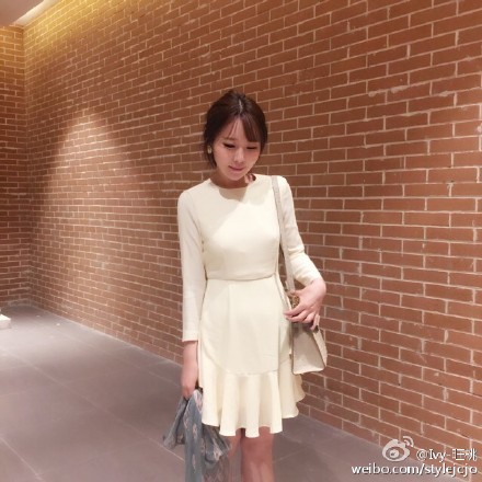 日系可愛雪紡不規則淑女氣質長袖顯瘦韓版連衣裙vivi雜志款S家