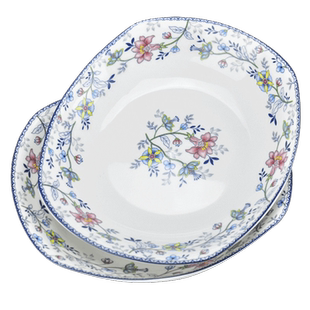 釉中彩家用陶瓷盘子米饭碗面碗大小汤勺大鱼盘味碟裕行陶瓷餐具