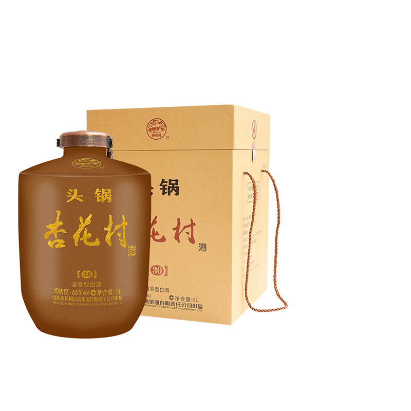 汾酒集团65度杏花村头锅酒5L大坛礼盒装高度清香型白酒粮食酒