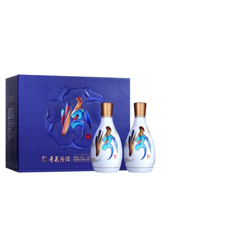 【新品】汾酒53度青花25花神令225mlX2瓶礼盒装白酒送礼