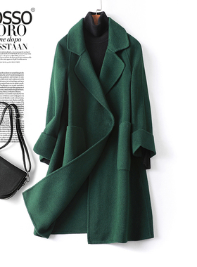 双面羊毛大衣女中长款韩版宽松羊毛呢子秋冬2025新品轻奢毛呢外套