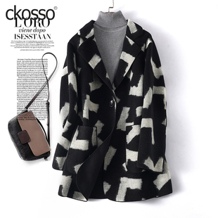 大衣女秋冬高级感冬天外套毛呢大衣修身显瘦西装领一粒扣