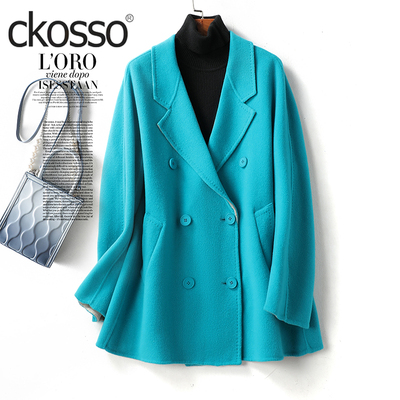 羊毛呢外套女中长款韩版宽松减龄长袖春秋新款高级感双面羊毛大衣