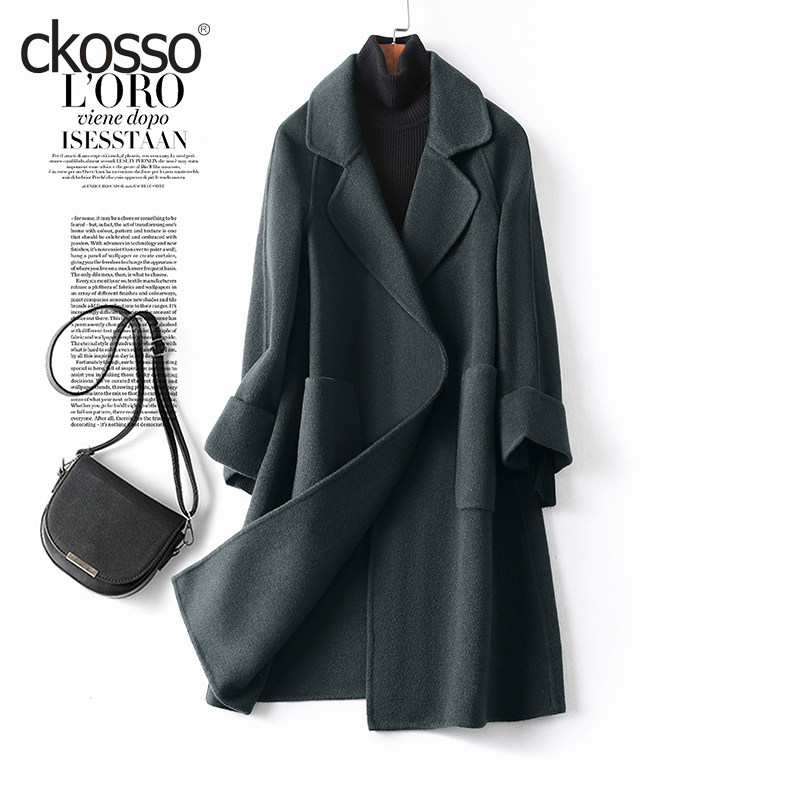 羊毛大衣女中长款韩版宽松双面呢子2026春秋新款轻奢气质毛呢外套