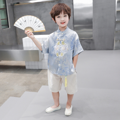 宝宝汉服周岁男宝礼服短袖夏季