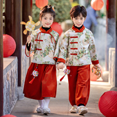 元 女童拜年服姐弟装 旦演出服儿童加绒秋冬男童汉服新中式 国风套装