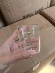 高硼硅玻璃量杯圆形耐热耐高温加厚透明刻度杯烘焙白酒烧杯120ml