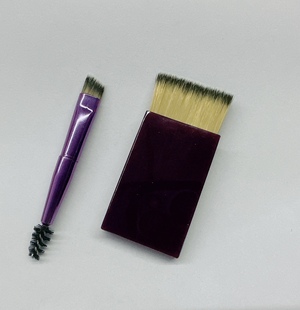 便携式双头眉刷睫毛刷 扁平粉饼粉底刷化妆工具海绵棒遮瑕刷