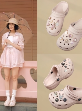 2025新款云朵洞洞鞋女夏季厚底增高防滑软底沙滩鞋女凉拖鞋外穿