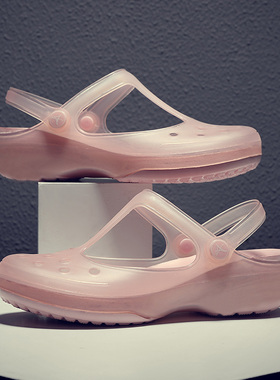 2025新款洞洞鞋女夏凉鞋护士鞋防滑包头软底果冻沙滩鞋女凉拖鞋