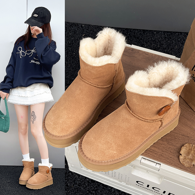 雪地靴女2025冬季新款羊皮毛一体