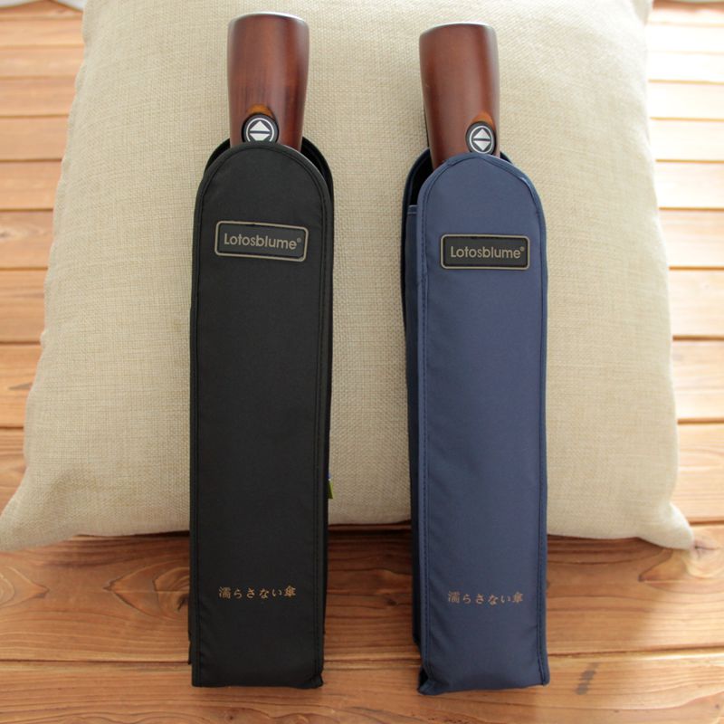 高档男士商务雨伞三折自动开收伞出口德国高档木柄伞双人高尔夫伞