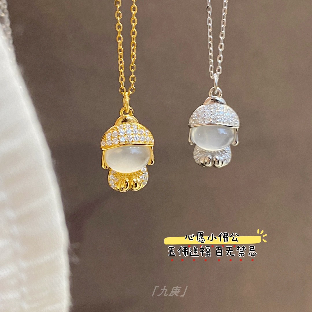 「安柔福沁」双色玉佛公套链