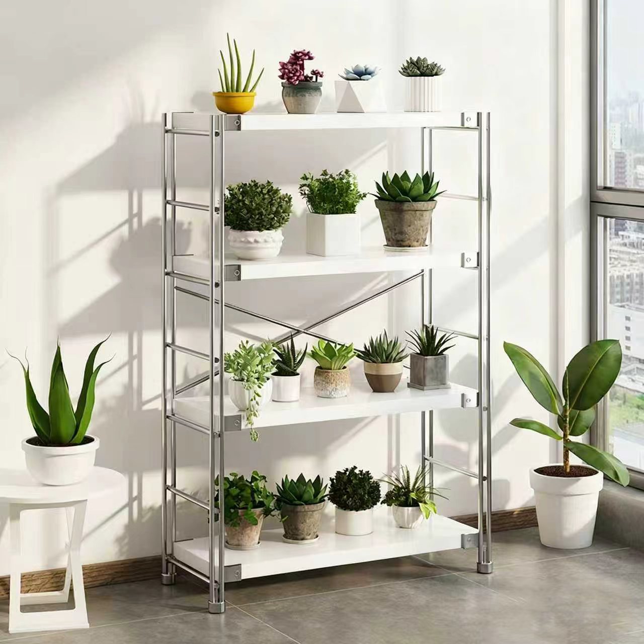 置物架落地储物架多层客厅阳台收纳架家用展示架多肉架花盆架花架