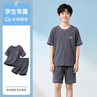 Teenage pajamas for boys, junior high school students, summer thin modal boys, short sleeves and shorts, big kids' home wear thumbnail 2