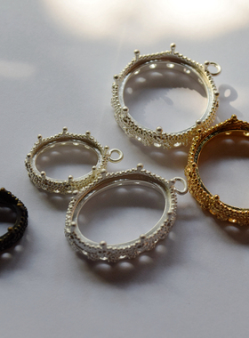 定制铜镀针金高品质耳钉 椭圆形简洁版底托【E5】