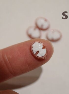 美国进口红色古董仕女10*8MM宝石贴片【人像】