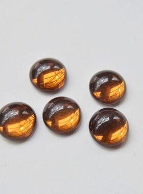 美国进口古董琉璃美拉德色系饰品配件宝石贴片DIY首饰材料【桔黄