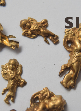 美国进口纯铜老货复古小天使手作贴片diy手工饰品材料【人物】