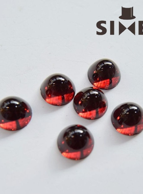 美国进口酒红琉璃宝石11mm圆形贴片耳饰项链饰品材料【红】