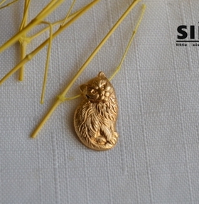 美国进口迷你小号猫咪贴片波斯猫  手作 手工DIY铜配件18MM【C】