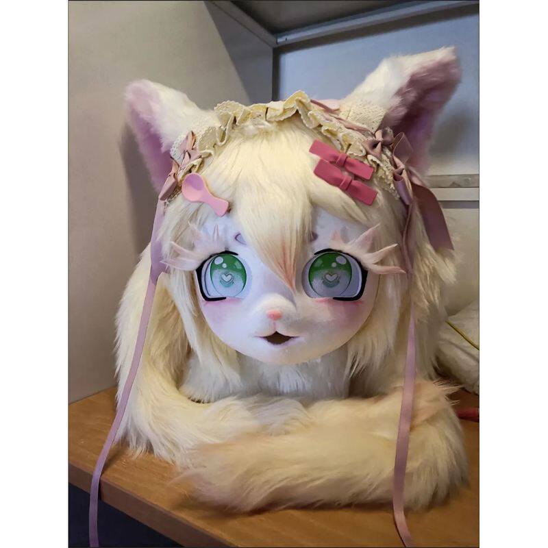可DIY成品儿童kig兽头漫展穿戴cos兽装fursuit洛丽塔头套可爱全套